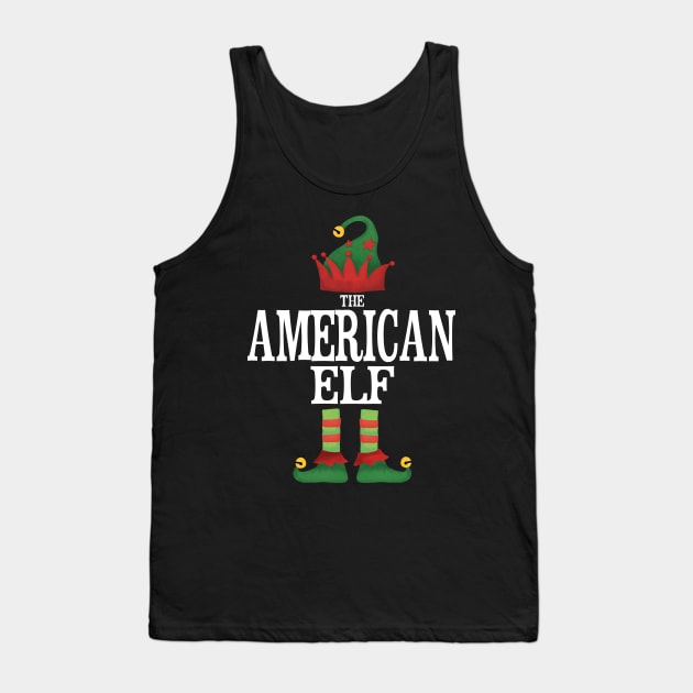 American USA Elf Matching Family Group Christmas Party Pajamas Tank Top by uglygiftideas